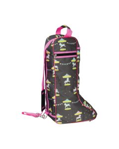 Merry Go Round Boot Bag - Grey/Pink - One Size