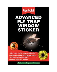 Rentokil Advanced Fly Trap Window Sticker - 12 x 4 Pack