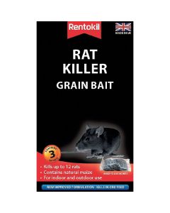 Rentokil Rat Killer Grain Bait - 3 Sachets