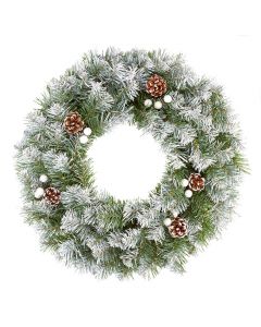 Premier Snow Tipped Pinecone Christmas Wreath - 50cm