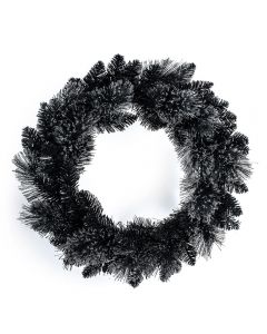 Premier Black Tipped Christmas Wreath - 50cm