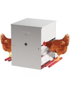 Galvanised Double Sided Treadle Automatic Poultry Feeder - 50Kg